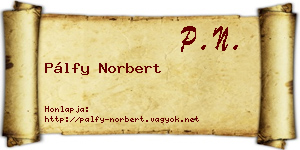 Pálfy Norbert névjegykártya